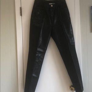Womens Black Leather Pants